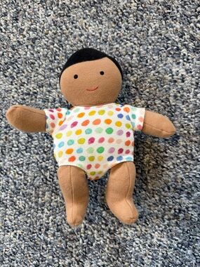 Lovevery Baby Doll in Multicolor Polka Dot Outfit